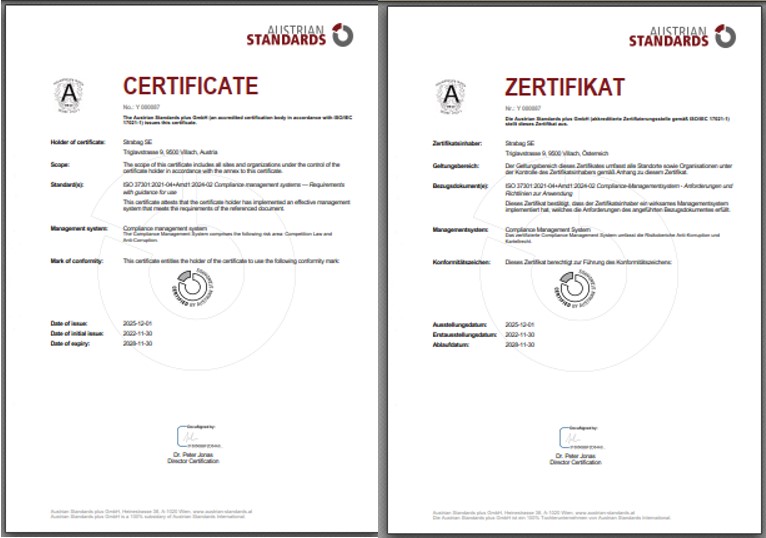 Certifikát systému řízení compliance dle ISO 37301:2021